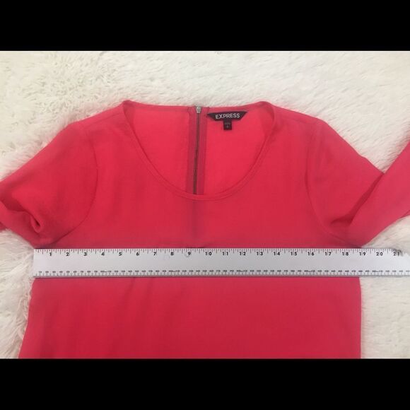 Express Bright Pink 3/4 Sleeve Loose Pullover Blouse Top Size Small - Picture 5 of 8